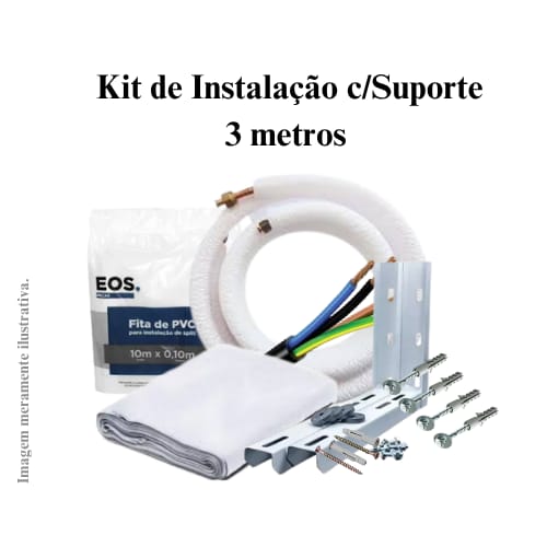Kit Instalação de Ar Condicionado Split 9.000 a 12.000 Btu’s 3 metros (1/4 e 3/8)