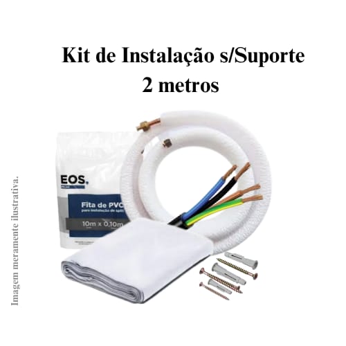 Kit Instalação Ar Condicionado Split s/Suporte 9.000 a 12.000 Btu’s 2 metros (1/4 e 3/8)